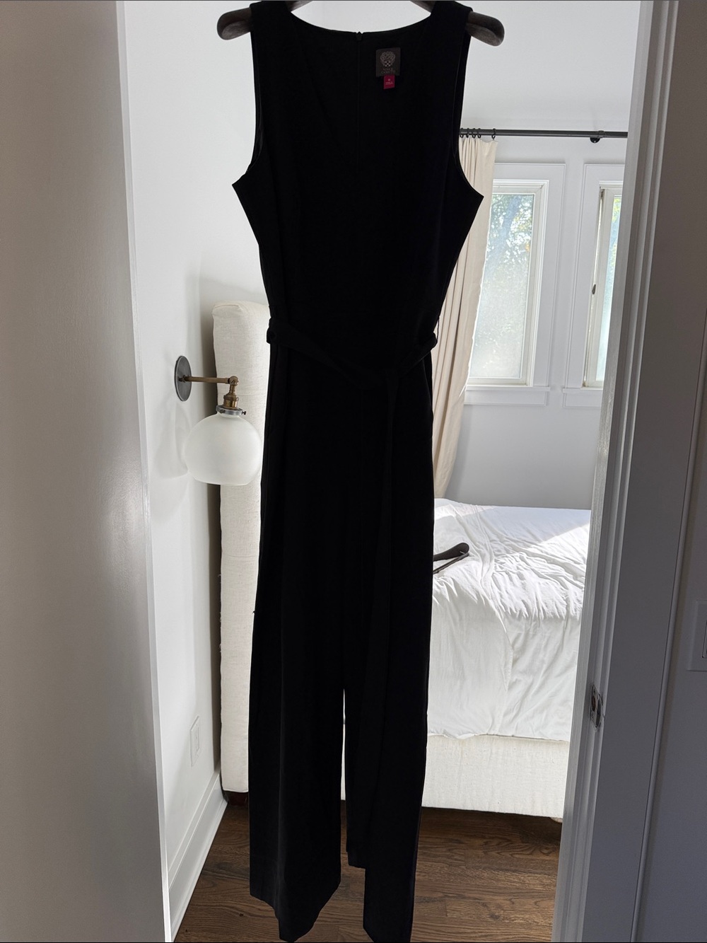 Vince Camuto Black Sleeveless Wide-Leg Jumpsuit with Self-Tie
